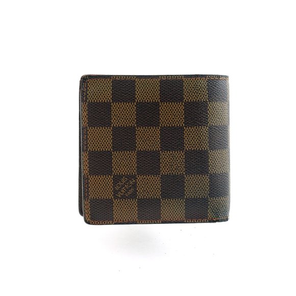 LOUIS VUITTON Marco Damier Ebene Canvas Leather Bifold Mens Wallet Spain - Picture 2 of 10